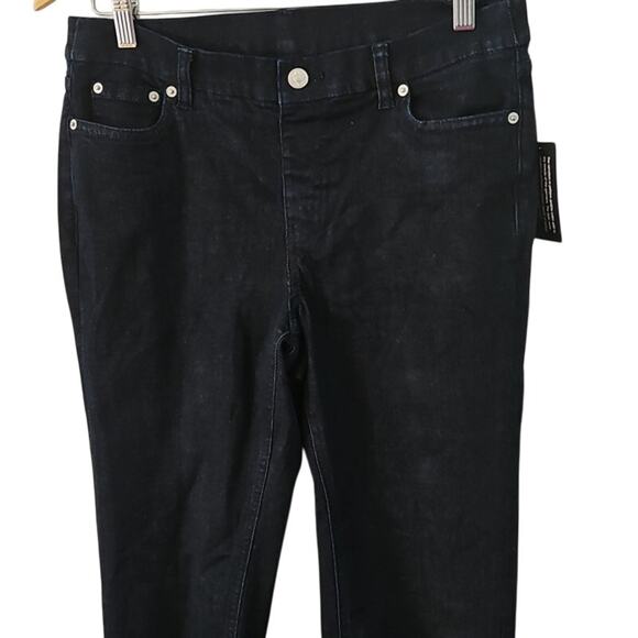 Denim & Co. Women’s Petite Size 10P Ankle Jeans – Dark Wash Frayed Hem NWOT - Picture 4 of 7